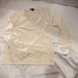 Ivory j.crew mercantile wrap blouse top large